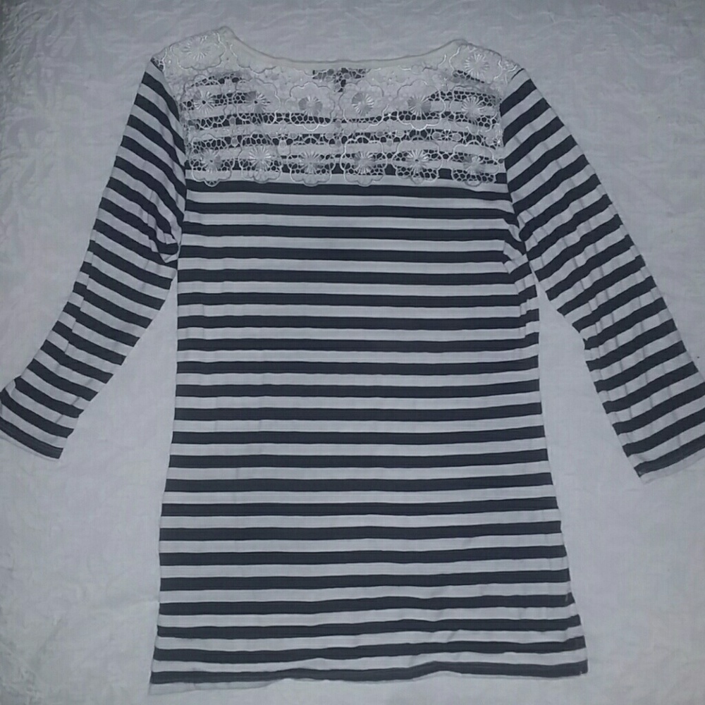 Lace striped shirt